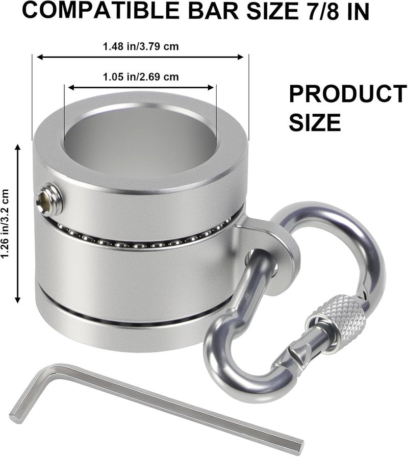 stufool Sleever Bar Lock Collar 7/8, Sleever Bar Lock Collar with Tethering Attachment Point for Tool Lanyard, Compatible 7/8 Bar (Sliver) - Image 2